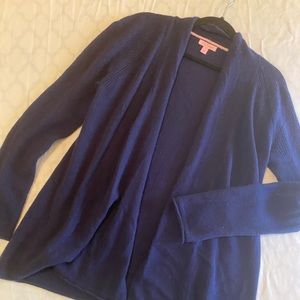 SEABROOK CASHMERE  CARDIG TRUE NAVY  - L NWOT
